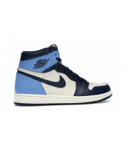 Кроссовки Nike Air Jordan 1 High черные с синим
