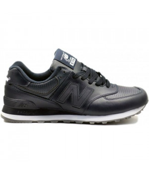 Кроссовки New Balance 574 черно-синие кожаные