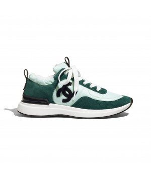 Кроссовки Chanel замшевые светло-зеленые