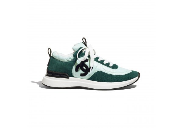 Кроссовки Chanel замшевые светло-зеленые