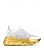 Кроссовки Versace Chain Reaction белые с желтым