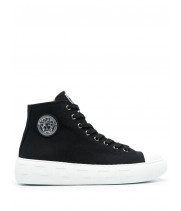 Кроссовки Versace с нашивкой черно-белые