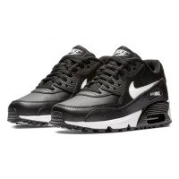 Кроссовки Nike Air Max 90 кожаные черные с белым 