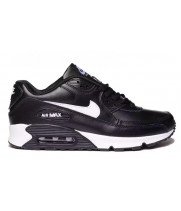 Кроссовки Nike Air Max 90 кожаные черные с белым 